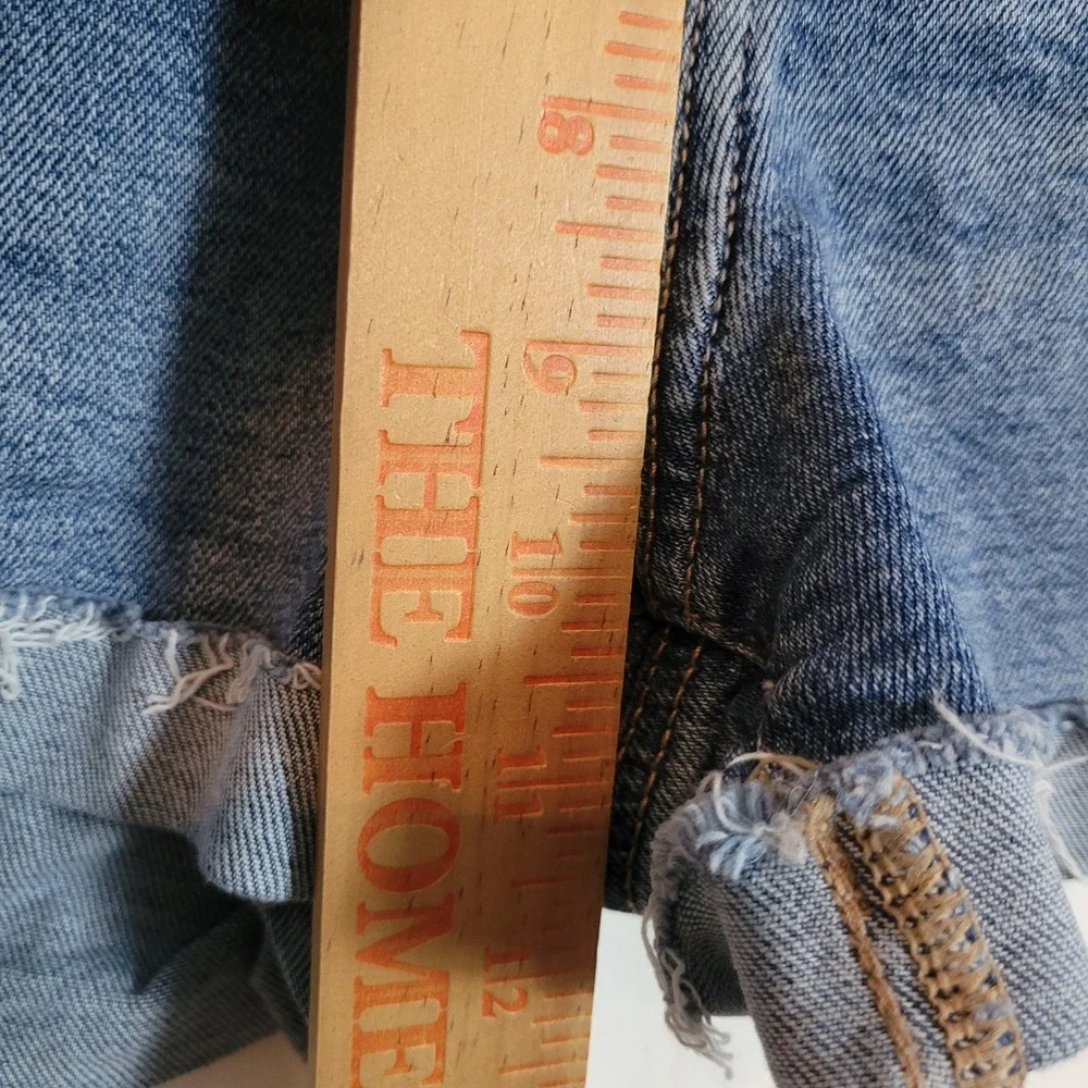 American Eagle Mom Short‎ Womens 0 Blue Denim High Rise Cuffed Stretch Beach